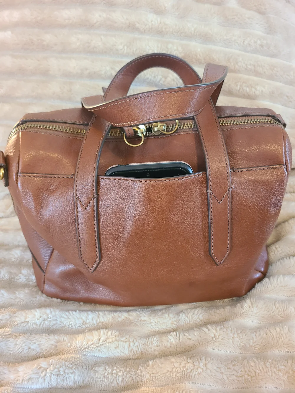Authentic Fossil Sydney Satchel Bag Genuine Leather